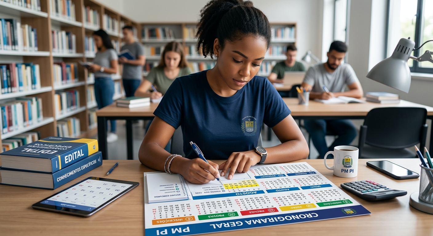 Fases e Contextos do Calendário Oficial Concurso PM PI